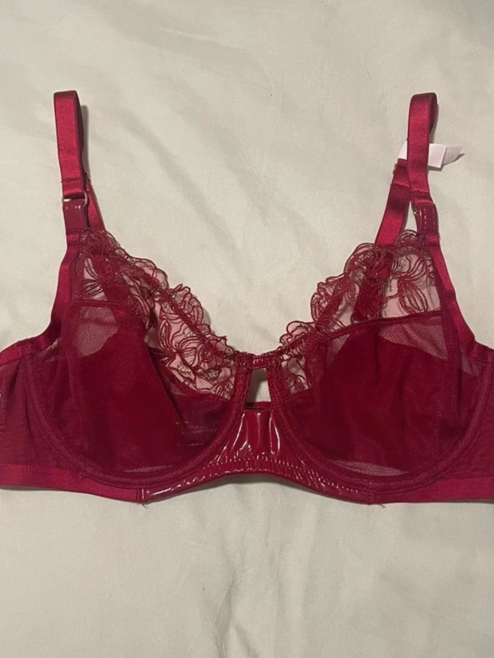 Victoria's Secret Sheer Lace Underwire Bra in Burgundy NWOT